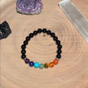Handmade Crystal chakra stretch bracelet